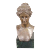 Antique Bronze Bust, Style of a Girl, 16 Inches, Classical Elegant Home Decor!! - Old Europe Antique Home Furnishings