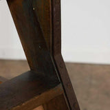 Antique Ladder, Rolling Library Wooden, Single Ledge with Railing Early 1900s! - Old Europe Antique Home Furnishings