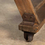 Antique Ladder, Rolling Library Wooden, Single Ledge with Railing Early 1900s! - Old Europe Antique Home Furnishings