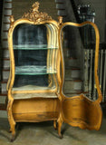 Antique Display Vitrine, Voluptuous Vernis Martin With Carved Ladies, 1900's!! - Old Europe Antique Home Furnishings
