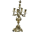 Antique Candelabras, Bronze, French, Louis XV Style Five Light, Pair, 19th C.! - Old Europe Antique Home Furnishings