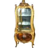 Antique Display Vitrine, Voluptuous Vernis Martin With Carved Ladies, 1900's!! - Old Europe Antique Home Furnishings
