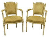 Armchairs, Fauteuils, French Louis XVI Style, Upholstered, Charming Pair!!! - Old Europe Antique Home Furnishings