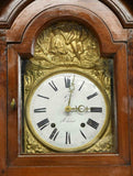 Antique Clock, Grandfather, French Morbier Walnut Long Case Clock, 1800s, Handsome Home Decor! - Old Europe Antique Home Furnishings