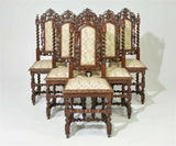 Chairs, Dining, Side, Barley Twist, 6 Heavily Carved Oak Chairs, Gorgeous! - Old Europe Antique Home Furnishings
