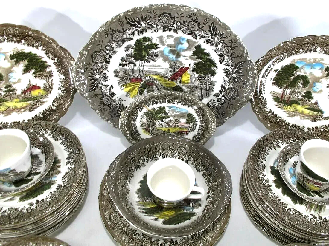 Dinnerware, Ceramic, Grindley Co, England 84 Pcs Set