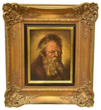 HANDSOME FRAMED OIL ON PANEL PORTRAIT OF AN ELDERLY MAN! - Old Europe Antique Home Furnishings