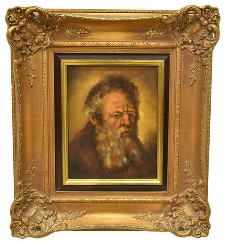 HANDSOME FRAMED OIL ON PANEL PORTRAIT OF AN ELDERLY MAN! - Old Europe Antique Home Furnishings