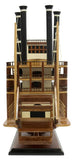 Model Ship, Steamship,Large Rotating Paddlewheel, Wooden Stages, Unique, 1900's - Old Europe Antique Home Furnishings