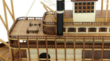 Model Ship, Steamship,Large Rotating Paddlewheel, Wooden Stages, Unique, 1900's - Old Europe Antique Home Furnishings