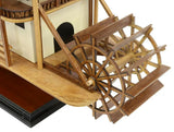 Model Ship, Steamship,Large Rotating Paddlewheel, Wooden Stages, Unique, 1900's - Old Europe Antique Home Furnishings