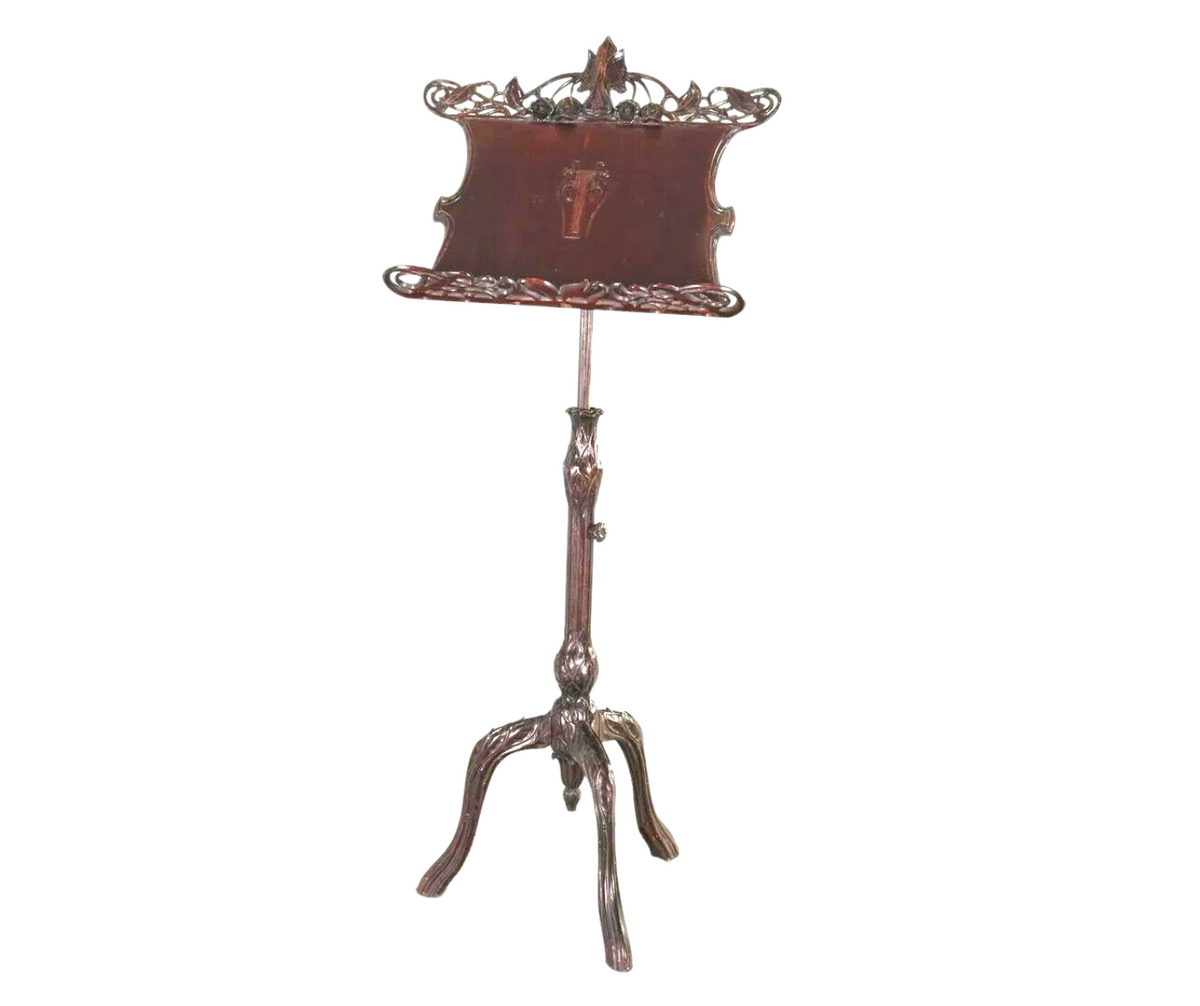 Antique Music Stand, Continental, Art Nouveau, Carved Wood, 1800