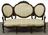 Antique Sofa, Napoleon III French, Triple Back, 19th C., 1800s, Gorgeous! - Old Europe Antique Home Furnishings