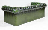 Sofa, Chesterfield, Green, Leather, Button Tufted, British, Gorgeous Seating!! - Old Europe Antique Home Furnishings