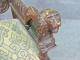 Throne Chair, Carved Figural, Lion Details, Renaissance Style, Vintage / Antique - Old Europe Antique Home Furnishings