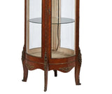 Vitrine, Louis XV Style Carved Mahogany Circular Glass Vitrine, Unusual, 20th C! - Old Europe Antique Home Furnishings