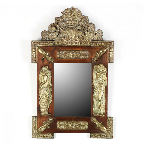 Antique Mirror, Ornate, Continental Repousse, Pine, 1800s, Gorgeous!! - Old Europe Antique Home Furnishings