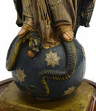 Beautiful Madonna, Religious Wax Figure Virgin St. Mary, Continental Under Dome, Antique!! - Old Europe Antique Home Furnishings