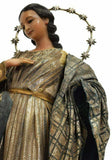 Beautiful Madonna, Religious Wax Figure Virgin St. Mary, Continental Under Dome, Antique!! - Old Europe Antique Home Furnishings