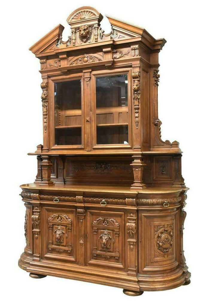Beautiful French Henri II Style Marble-Top Walnut Server, 19th Century (1800s)!