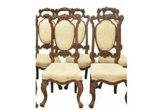 Antique Chairs, Carved Oak, Four Continental Dining Chairs, Vintage / Antique!!