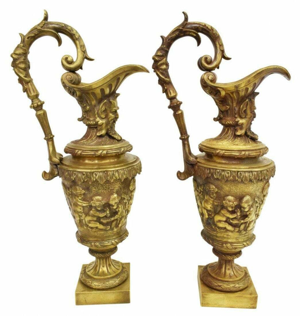 Gorgeous  Pair of Garnitures, Bronze French Pair, French Bronze, Ewer-Form, 20th C.!