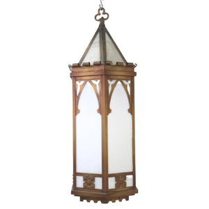 Gothic Style Lantern / Chandelier, Copper & Hexagonal Hall, Hanging, Beautiful!!