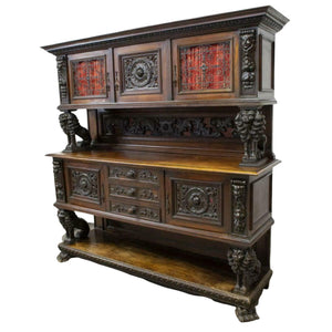 Sideboard, Italian, Renaissance Revival, Walnut, Early 1900s, Stunning Piece!