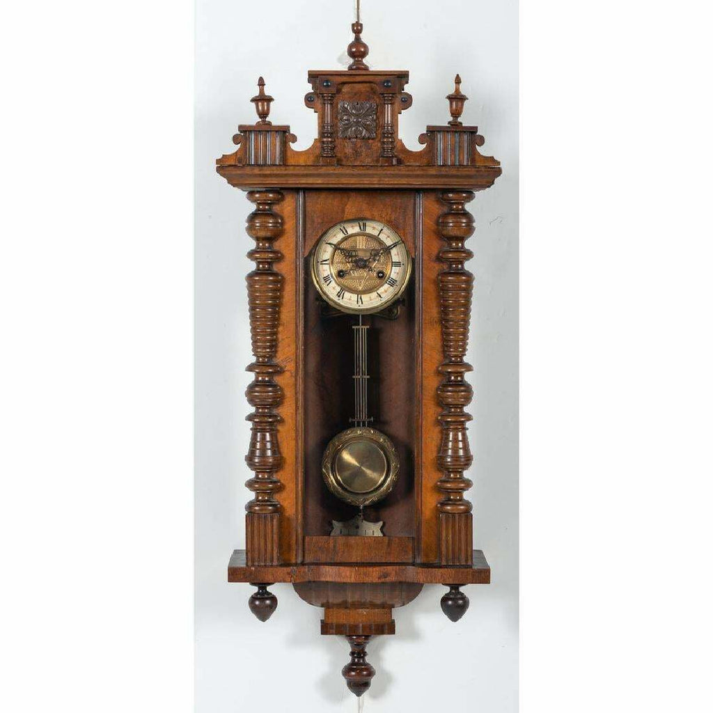 Vintage Wall Clock, Austrian Victorian, Mahogany, 19th Century ( 1800s ), Beautiful!