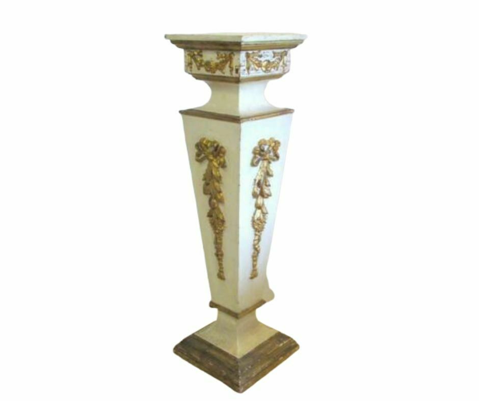 Wood Pedestal, French Style Painted, Gorgeous Vintage / Antique for Displaying Antiques and Treasures!