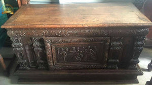 Antique Chest, Carved, Heavily Hand, European, 16th / 17th Century, Handsome!! Great for storage!