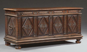 Chest, Coffer, French Provincial Carved Walnut, Early 19th C., 1800s, Gorgeous!!