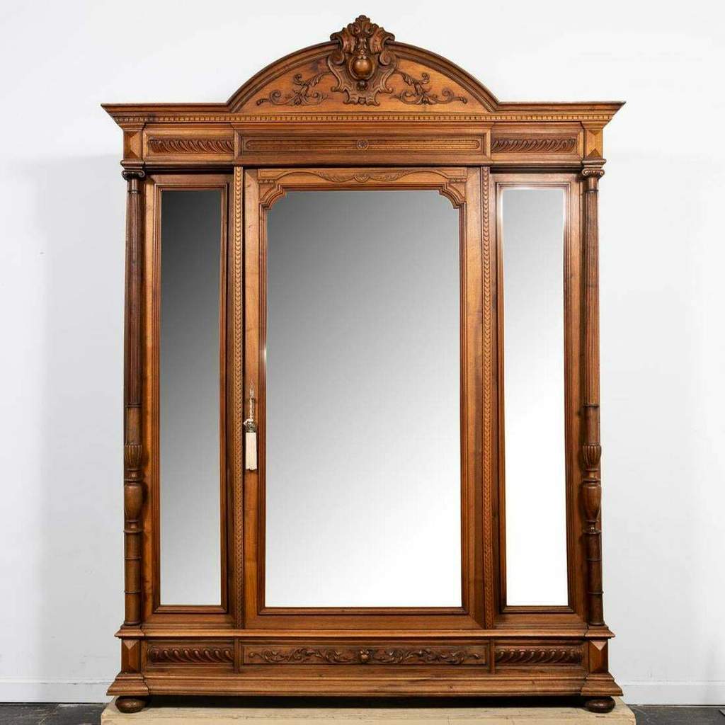 Antique Armoire, Renaissance Revival Mirrored Door, Ornate, Monumental, 1800s, Late 19th Century!!
