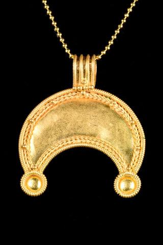 ROMAN GOLD LUNAR PENDANT - Old Europe Antique Home Furnishings