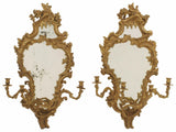 Gorgeous Antique Girandoles, Louis XV Style, Gilt, Mirrored, Rococo, Pair, 18/19th Century!!