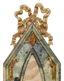 Antique Sconces, 4 Italian Painted, Marbelized, Two-Light, Crest, Scroll, 1900s!