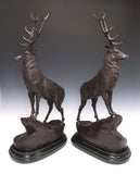 Two patinated Bronze stags after Jules Moigniez