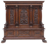 Antique Hall Bench, Italian Renaissance Revival, Carved Walnut, 19th C., 1800s!! - Old Europe Antique Home Furnishings