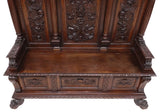 Antique Hall Bench, Italian Renaissance Revival, Carved Walnut, 19th C., 1800s!! - Old Europe Antique Home Furnishings