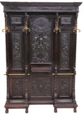 Antique Hall Tree, Italian Renaissance Revival, Carved, Walnut, 19th C., 1800s!! - Old Europe Antique Home Furnishings