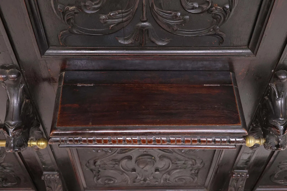 Antique Hall Tree, Italian Renaissance Revival, Carved, Walnut, 19th C ...