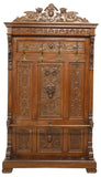 Antique Hall Tree, Italian Renaissance Revival, Carved Walnut, Dragons, C. 1900 - Old Europe Antique Home Furnishings