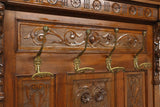 Antique Hall Tree, Italian Renaissance Revival, Carved Walnut, Dragons, C. 1900 - Old Europe Antique Home Furnishings
