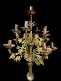 Candelabras, Candle Holder, Floor, French Brass Figural Grape Vine, 19th C, Pair