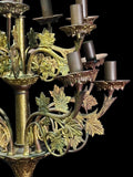 Candelabras, Candle Holder, Floor, French Brass Figural Grape Vine, 19th C, Pair