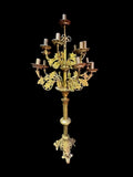 Candelabras, Candle Holder, Floor, French Brass Figural Grape Vine, 19th C, Pair