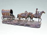 Bronze Sculpture, Western Covered Wagon Train, Horses, Signed Robert Clark #37!