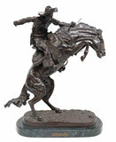 BRONZE 'THE BRONCO BUSTER,' 21"H - Old Europe Antique Home Furnishings