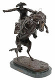 BRONZE 'THE BRONCO BUSTER,' 21"H - Old Europe Antique Home Furnishings