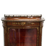 Antique Vitrine, French, Bow Front, Wood & Bronze, Display Cabinet, early 1900s! - Old Europe Antique Home Furnishings